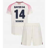 Otroški Nogometni dresi Bayer Leverkusen Patrik Schick #14 Gostujoči 2025-26 Kratek Rokav (+ Kratke hlače)